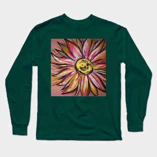 Daisy Flower in Pink Long Sleeve T-Shirt